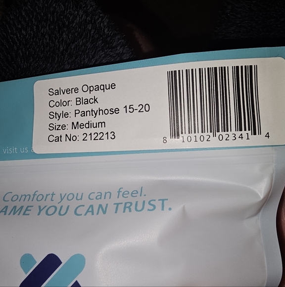 New. Salvere Medical Women's Compression Black Opaque Tights/Pantyhose. Medium. - Picture 2 of 5